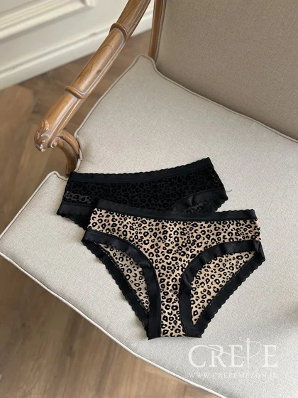 شورت توری طرح پلنگی