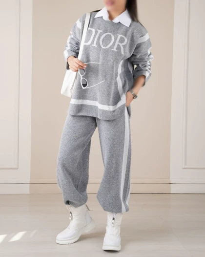 ست بلوز شلوار بافت Dior مدل کایرا | ست بلوز شلوار بافت Dior مدل کایرا کد 40200 کد 4674