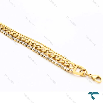 دستبند زنانه تنیسی کارتیری طلایی Bracelet-8333-L