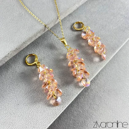 نیم ست خوشه انگوری طرح سواروسکی 10147