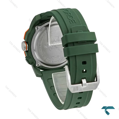 ساعت مردانه نیوی فورس NF7112 بند رابر سبز نارنجی NaviForce-7666-G