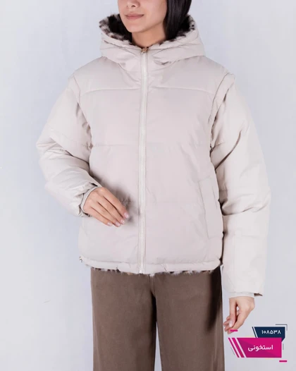 کاپشن زنونه وارداتی دو رو پافرشو (2کاره)8602