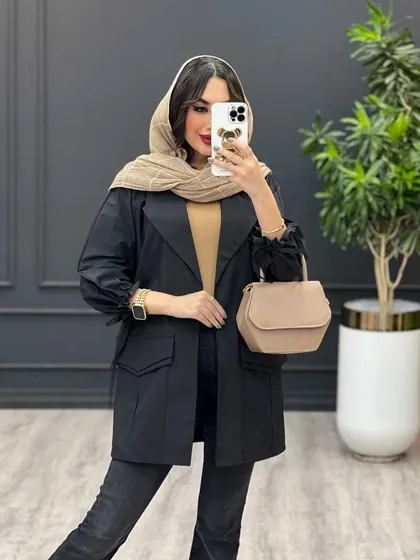 بارانی سرجیب دوبل آستین بنددار