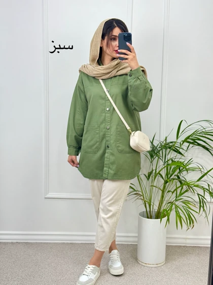 مانتو کتان جیب پایین