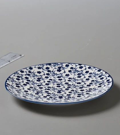 بشقاب پلوخوری دنی هوم طرح گل سرمه ای / BA3