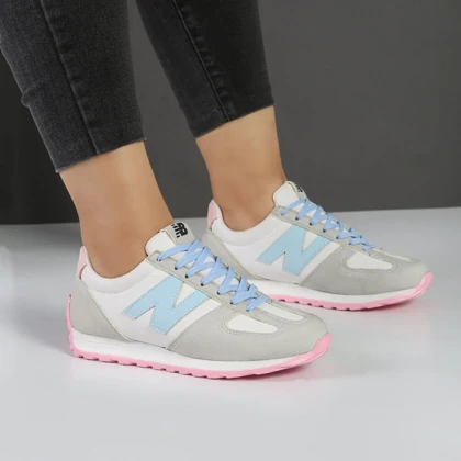 کفش و کتانی زنانه و دخترانه مدل نیوبالانس NEWBALANCE رنگ سفید آبی کد M804