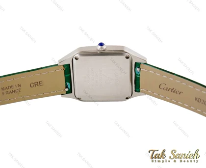 ساعت کارتیر سانتوس دومونت زنانه بند چرم سبز Cartier-4074-L