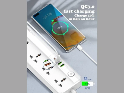 چند راهی برق 5 سوکت، 3 یو اس بی و 1 تایپ سی الدنیو LDNIO SC5415 Power Strip With USB Port