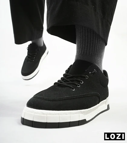 کتانی مردانه مشکی سفید PULL&BEAR
