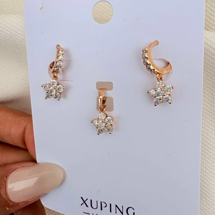 نیم ست ستاره نگینی ژوپینگ بدون زنجیر