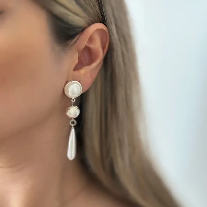 گوشواره مرواریدی آویز کد 407