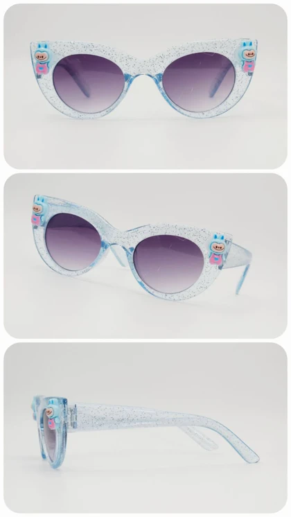 عینک آفتابی بچگانه طرح گربه‌ای عروسک‌دار با شیشه‌های ضد اشعه UV