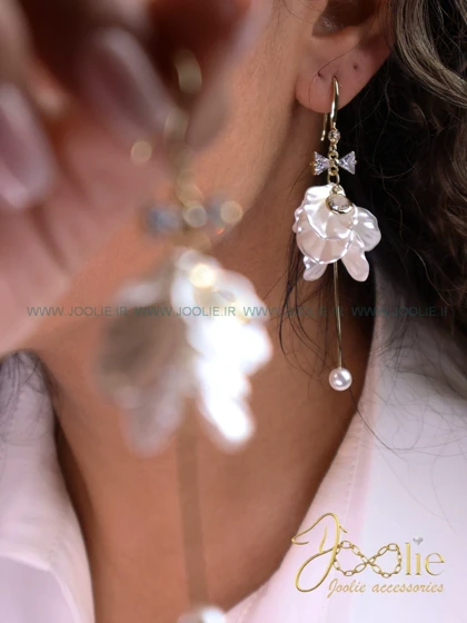 گوشواره زنانه طرح طلا مدل پر گل کد E1171