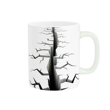 ماگ طرح سه بعدی زمین ترک خورده کد 908