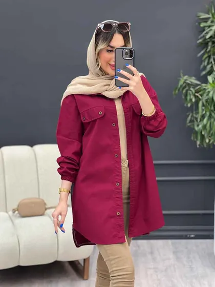 مانتو جیب نما بغل زیپ طنین