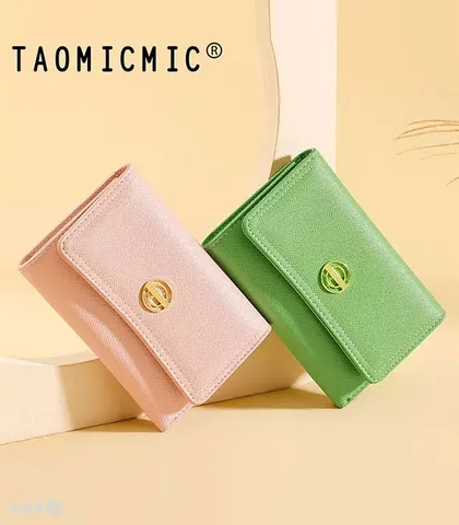 کیف پول زنانه تاشو زیپ‌دار Taomicmic تائومیک میک طرح کلاسیک سگک دار