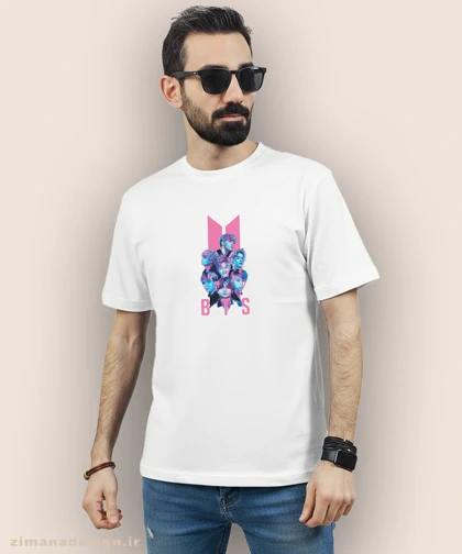 تیشرت مردانه و زنانه طرح بی تی اس کد 935