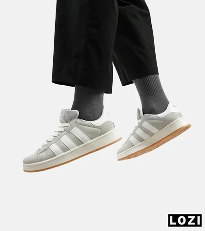 کفش کتانی مردانه و زنانه طوسی سفید ADIDAS Campus مدل 4237