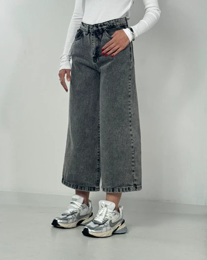 شلوار واید ذغالی کد 1000179