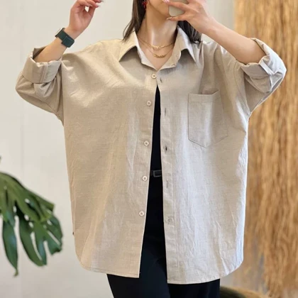 شومیز لینن تک جیب آرامیس