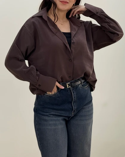 شومیز سیلک ساده نیلو