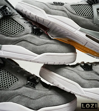 کتانی ساق‌دار مردانه طوسی Nike air jordan 4