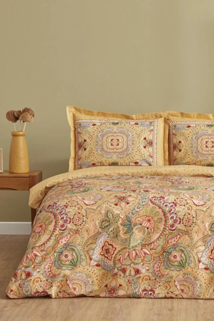 سرویس روتختی دو نفره Karaca Home مدل Manas پنبه - خردلی