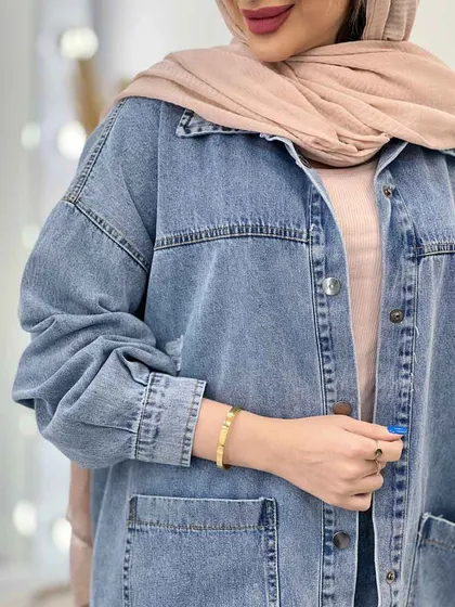 مانتو جین برش‌دار