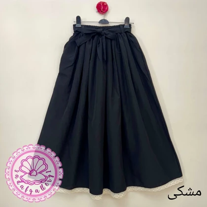 دامن لینن منگو حاشیه نواردوزی در رنگبندی متنوع