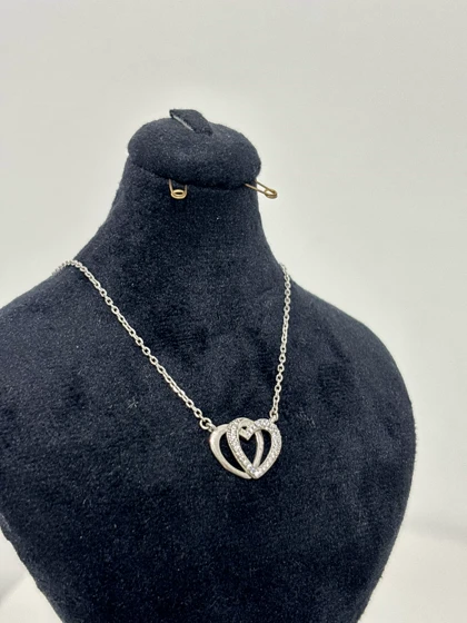 گردنبند نقره زنانه قلب درهم996