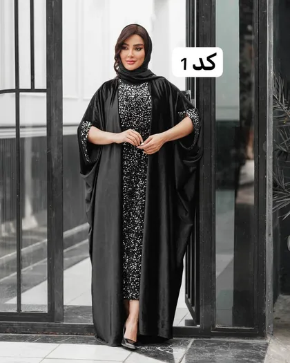 پانچ بلند مدل دوتیکه با سارافون پولکی کد 2542