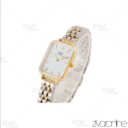 ساعت دنیل ولینگتون زنانه مستطیلی دورنگ طلایی صفحه سفید 104385