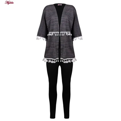 ست 3 تکه لباس زنانه کوزا خاکستری تیره مدل 4601-003-4