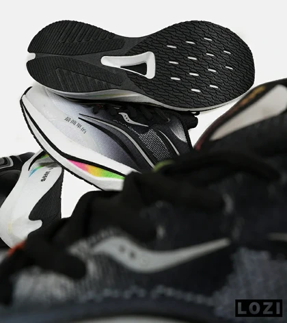 کفش کتانی مشکی خاکستری Saucony Ride Review v.2
