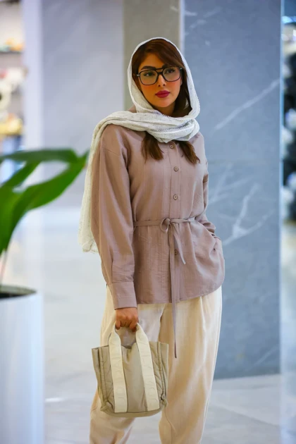 مانتو بابوس کمربند دار