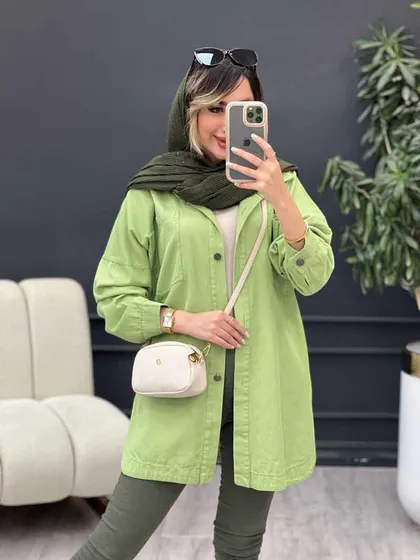 مانتو کتان دو جیب بالا تانیا