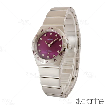 ساعت امگا کانسلیشن زنانه نقره ای صفحه بنفش 105163
