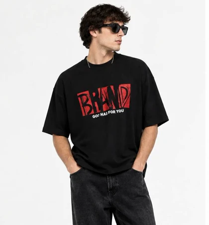 تیشرت سوزنی مدل BRAND