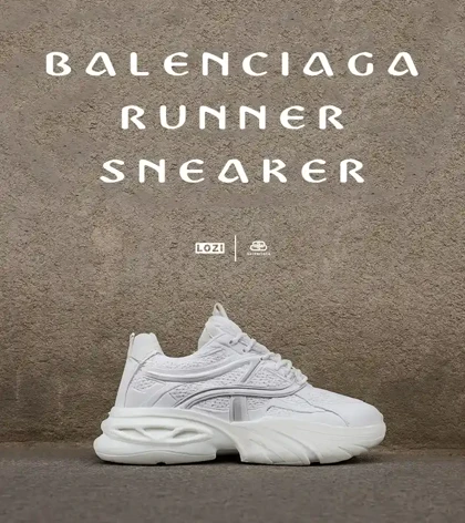 کفش کتانی مردانه و زنانه سفید BALENCIAGA runner sneaker مدل 7897