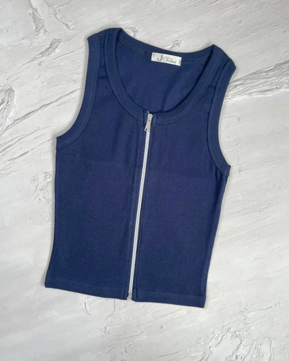 کراپ یقه خشتی جلو زیپ کد 1400186