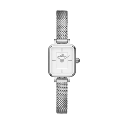 ساعت دنیل ولینگتون مینی زنانه مستطیلی سیلور صفحه سفید DW-5519-L
