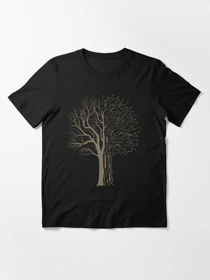 تیشرت با طرح Digital Tree سایبر پانک