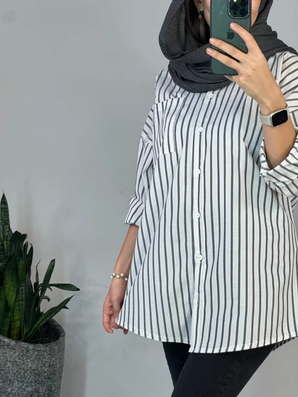 مانتو راه راه کفشدوزک 1