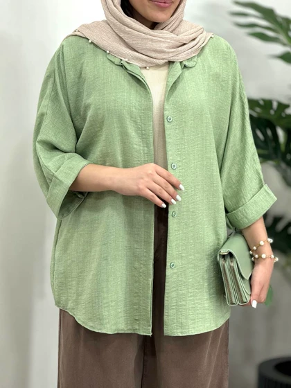 تونیک مانتویی دکمه مخفی پارمین