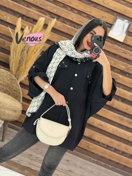 مانتو اطلسی جیب پرچی