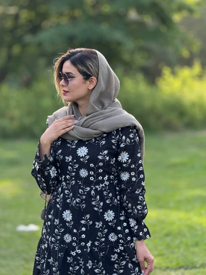 پیراهن مانتویی خامه دوزی