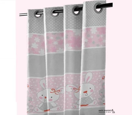 پرده اتاق کودک رزبرن طرح LITTLE BUNNY