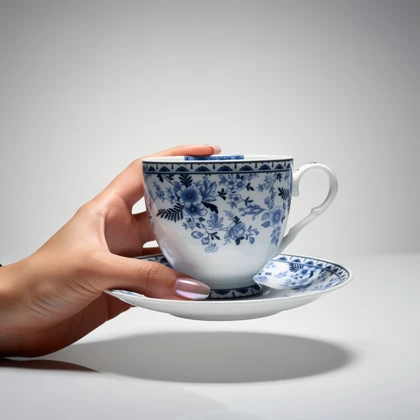 سرویس چای و قهوه خوری 6 تایی گل آبی