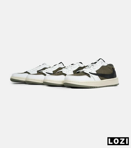 کفش کتانی مردانه سفید زیتونی مشکی NIKE travis scott