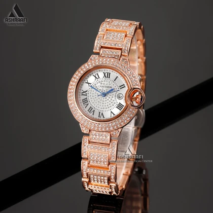 ساعت کارتیه رزگلد Cartier Ballon Bleu Full Diamond-24